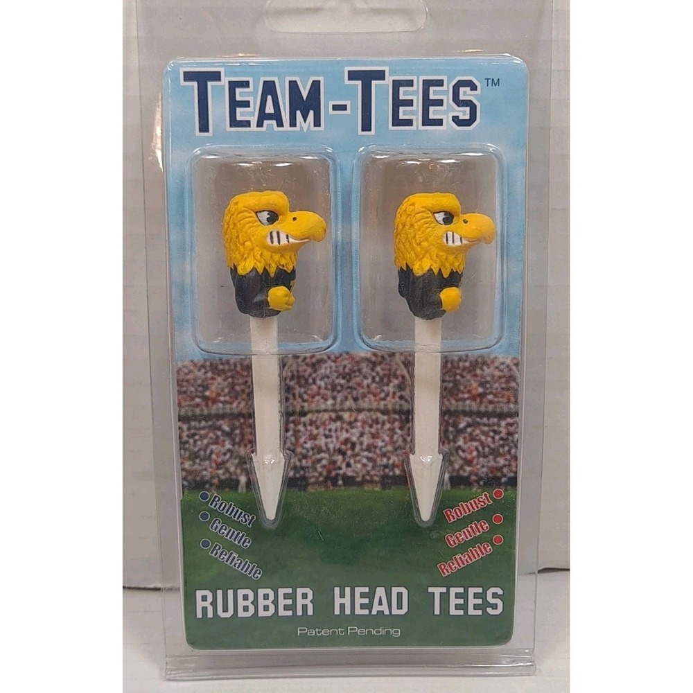 Iowa Hawkeyes Mascot Golf Tees Golf Pro Rubber‎ Head, 2 Total Golf Tees